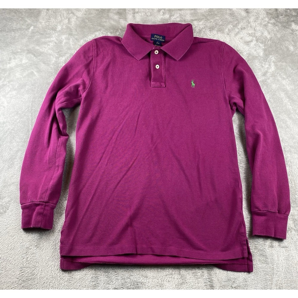 Polo Ralph Lauren long Sleeve polo Kids Girls Fuchsia Top L‎ (14-16)